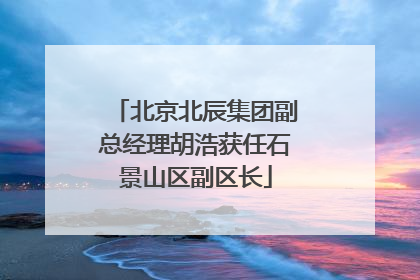 北京北辰集团副总经理胡浩获任石景山区副区长